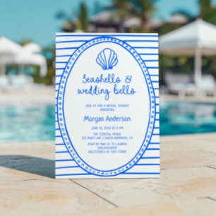 Invitación Aguas marinas azules y ducha de Bodas