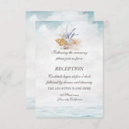 Invitación Aguas marinas de color agua, recepción marítima