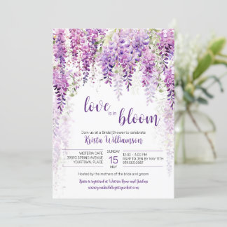 Invitación Aguas moradas Wisteria Ducha Bridal