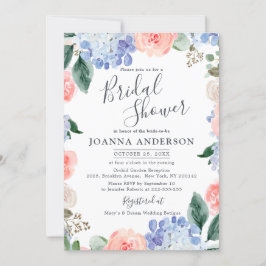 Invitación Aguas turbias azules, rosas rosas rosas rosas, duc
