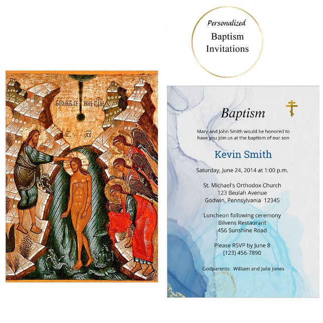 Invitación Aguas vivientes Bautismo Cristiano Ortodoxo (Subido por el creador)