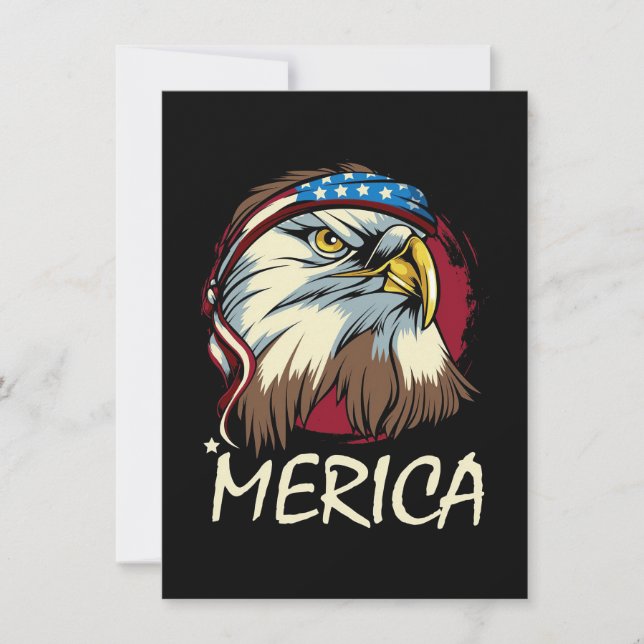 Invitación Águila 4 de julio americana (Anverso)