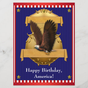 Invitación Águila calva azul blanca roja Patriótica 4 de juli