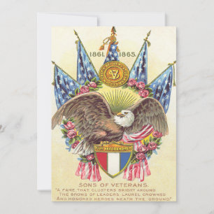Invitación Águila calva bandera americana rosa