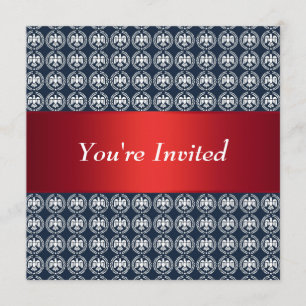Invitación Águila de la Libertad Patriótica Rojo Blanco Azul