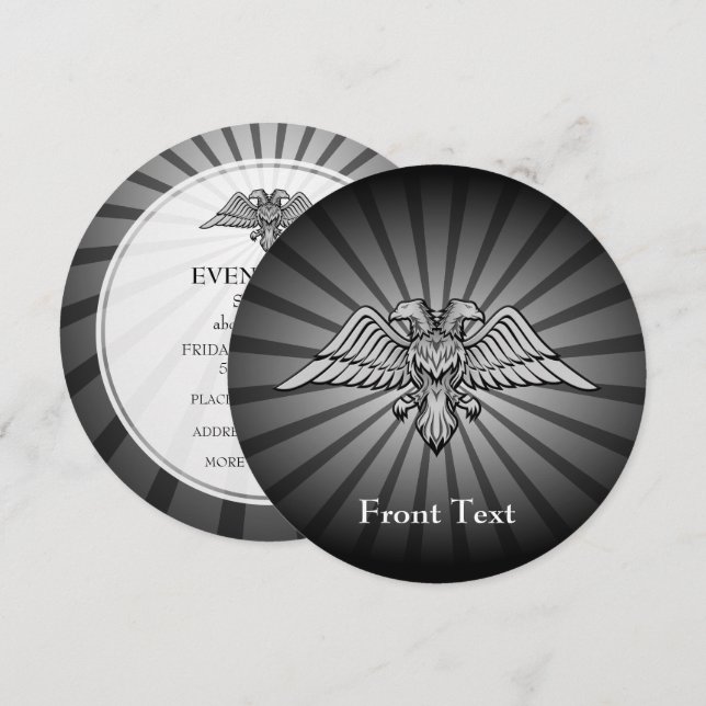 Invitación Águila gris con dos cabezas (Anverso / Reverso)