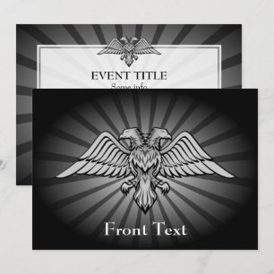 Invitación Águila gris con dos cabezas