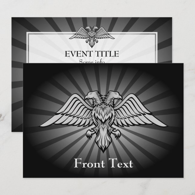 Invitación Águila gris con dos cabezas (Anverso / Reverso)