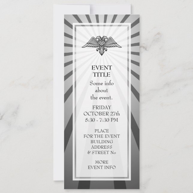 Invitación Águila gris con dos cabezas (Reverso)