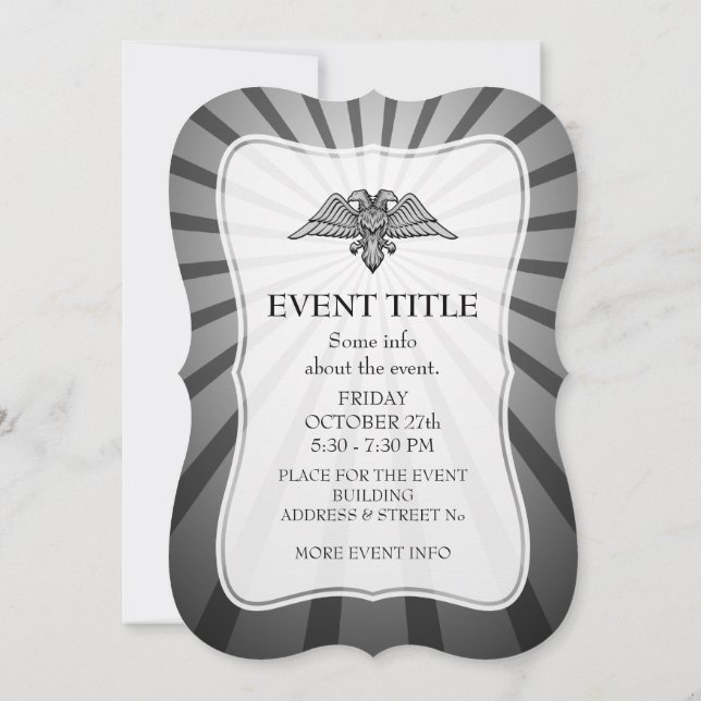 Invitación Águila gris con dos cabezas (Reverso)
