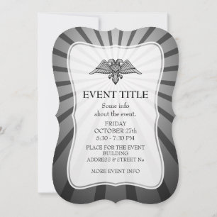 Invitación Águila gris con dos cabezas