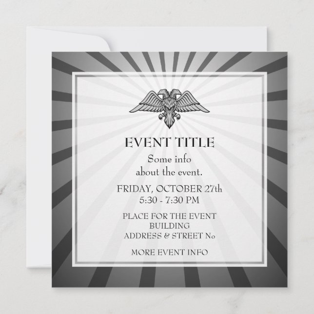 Invitación Águila gris con dos cabezas (Reverso)
