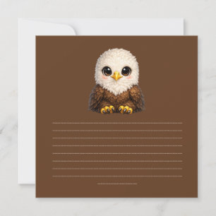 Invitación Águila linda con grandes ojos Feliz animal del bos