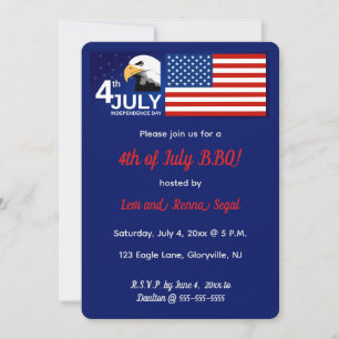 Invitación Águila Patriótica de Celebración del 4 de Julio Ed
