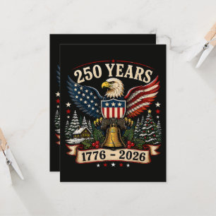 Invitación Águila Patriótica de Navidad del 250 Aniversario d