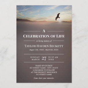 Invitación Águila sobre montañas celebración de la vida