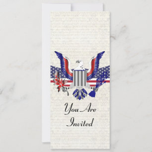 Invitación Águila y bandera patrioteras