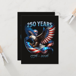 Invitación Águila y bandera patrióticas 250 años 1776-2026