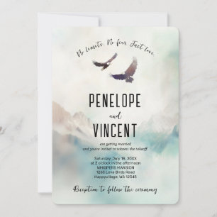 Invitación Águilas Flores acuáticas arte