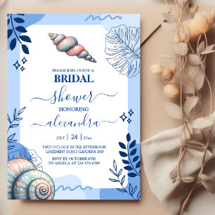 Invitación Aguja marina azul de la playa costera Ducha de nov