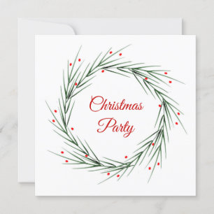 Invitación Agujas de pino acuarela y guirnaldas