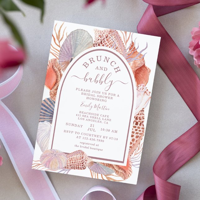 Invitación Agujas de playa de Brunch & Bubbly Shower Bridal I (Subido por el creador)