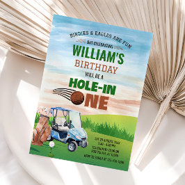 Invitación Agujero acuático en un primer cumpleaños de golf