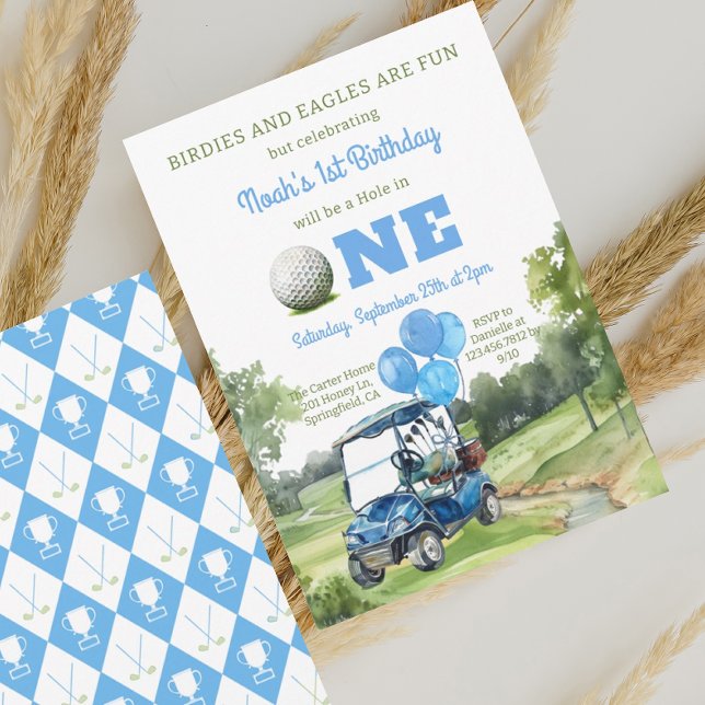 Invitación Agujero azul acuarela en un primer cumpleaños de g (Subido por el creador)