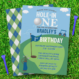 Invitación Agujero En Un Golf Primer Cumpleaños