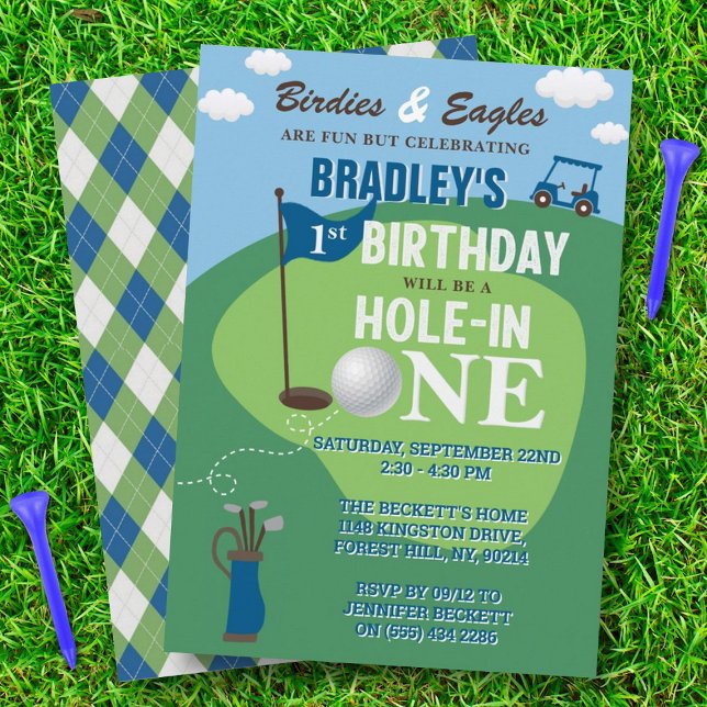 Invitación Agujero En Un Golf Primer Cumpleaños (Subido por el creador)