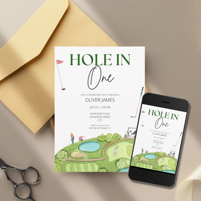 Invitación Agujero en un niño primer cumpleaños (Subido por el creador)