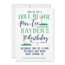 Agujero en un primer cumpleaños de golf