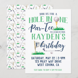 Invitación Agujero en un primer cumpleaños de golf