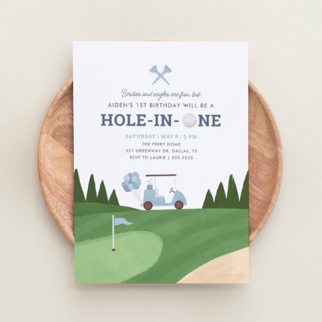 Invitación Agujero en un primer cumpleaños de golf (Subido por el creador)