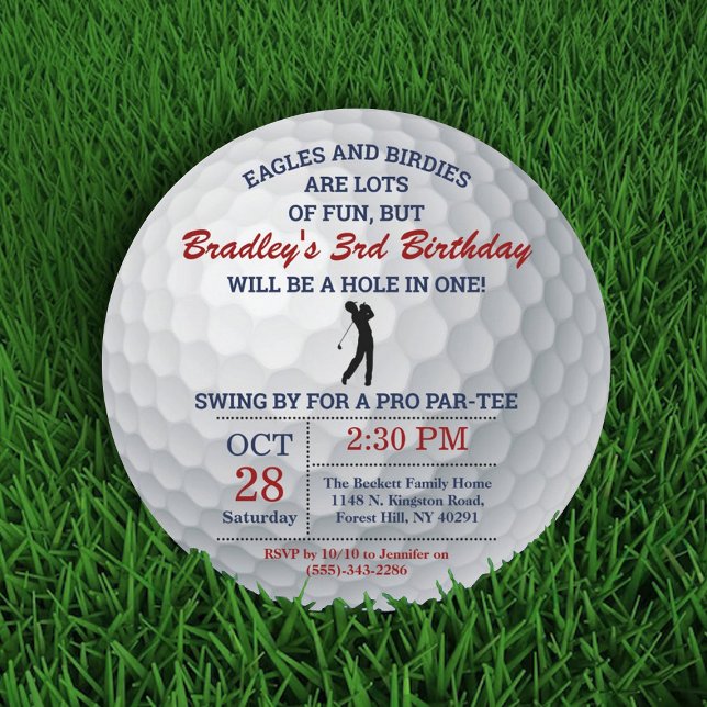 Invitación Agujero En Una Bola De Golf PAR-TEE Cualquier Cump (Subido por el creador)