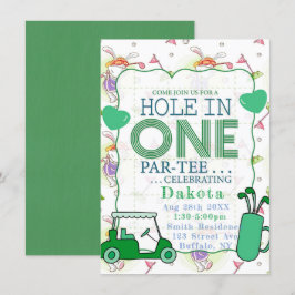 Invitación Agujero En Una Celebración De Cumpleaños De Par-Te