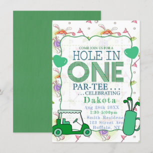 Invitación Agujero En Una Celebración De Cumpleaños De Par-Te