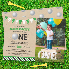 Invitación Agujero en uno | Golf 1º cumpleaños Par-tee Photo