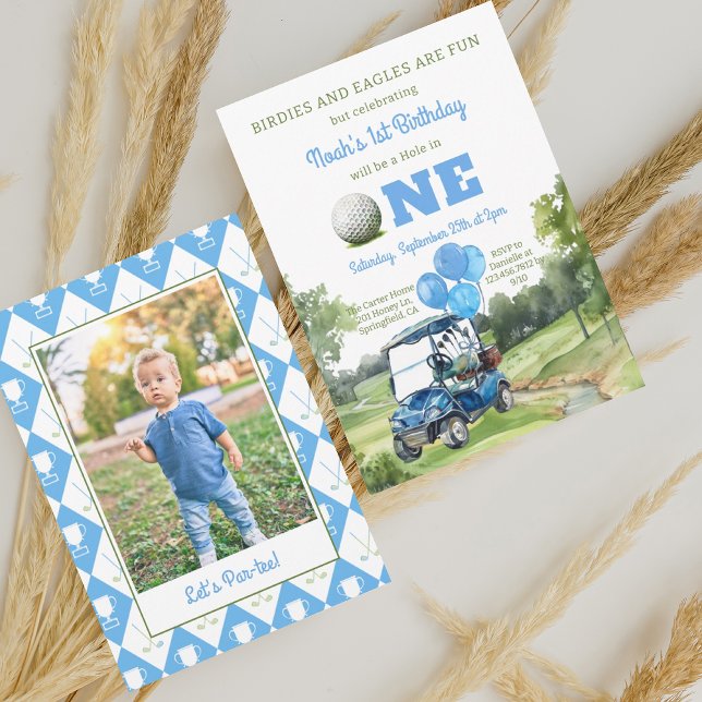 Invitación Agujero fotográfico acuarela en un primer cumpleañ (Subido por el creador)