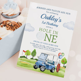 Invitación Agujero Golf En Un Niño Primer Cumpleaños Par-Tee