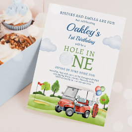 Invitación Agujero Golf En Un Niño Primer Cumpleaños Par-Tee