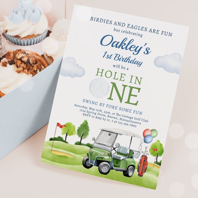Invitación Agujero Golf En Un Niño Primer Cumpleaños Par-Tee (Subido por el creador)