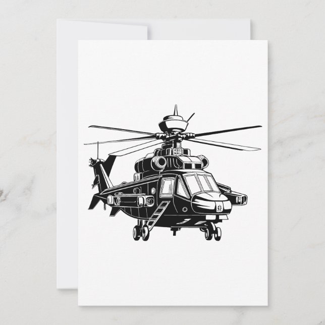 Invitación Ah 64 helicóptero Apache (Anverso)