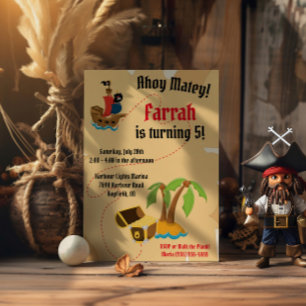 Invitación ¡Ah del barco! Fiesta de cumpleaños infantil con t