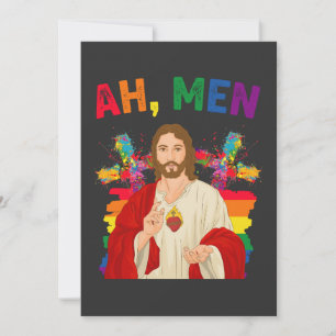 Invitación Ah Men Funny Orgullo Gay LGBT Jesús Cristiano