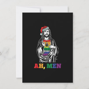 Invitación Ah Men Navidades Graciosos Orgullo LGBT-Q XMas Jes