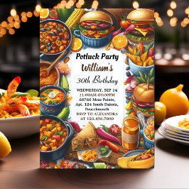 Invitación Ahora Bbq Taco Chef Soup Potluck Fiesta 50 cumplea