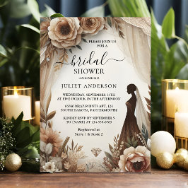 Invitación Ahora Cae Papel Reciclado Papel Madera Ducha de no