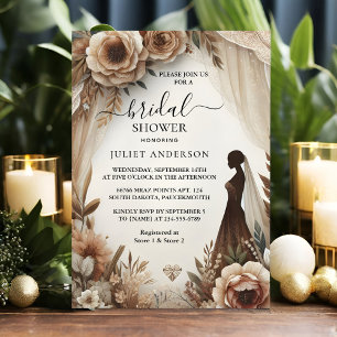 Invitación Ahora Cae Papel Reciclado Papel Madera Ducha de no