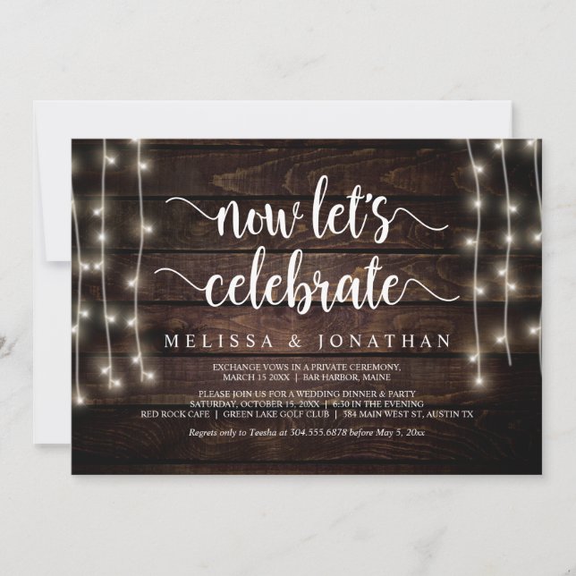 Invitación Ahora celebremos, el Boda ruso Elopement Invi (Anverso)